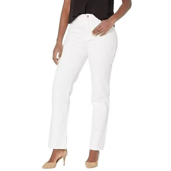 Gloria Vanderbilt Amanda White Denim Five Pocket Jeans Pants Women's SZ 8 - Picture 1 of 6